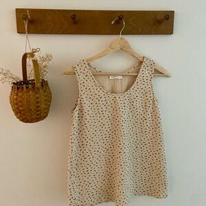 Beige Patterned Tank Top